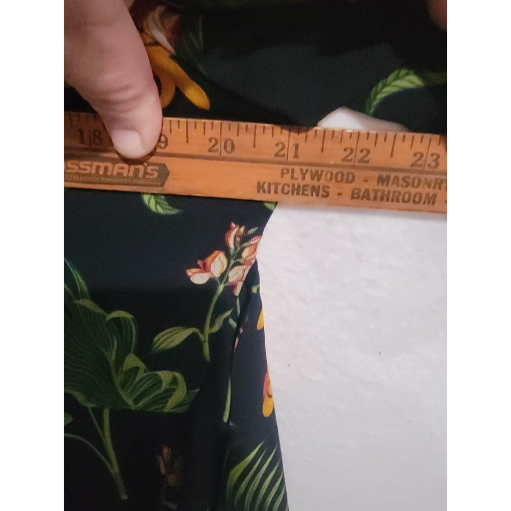 Ann Taylor Botanical Floral Print Back Tie Flutter Sleeve Black Midi Dress‎ 14 - Picture 9 of 11